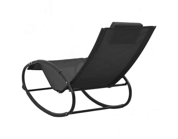 Sonata H Шезлонг с възглавница, черен, стомана и textilene