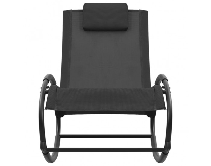 Sonata H Шезлонг с възглавница, черен, стомана и textilene