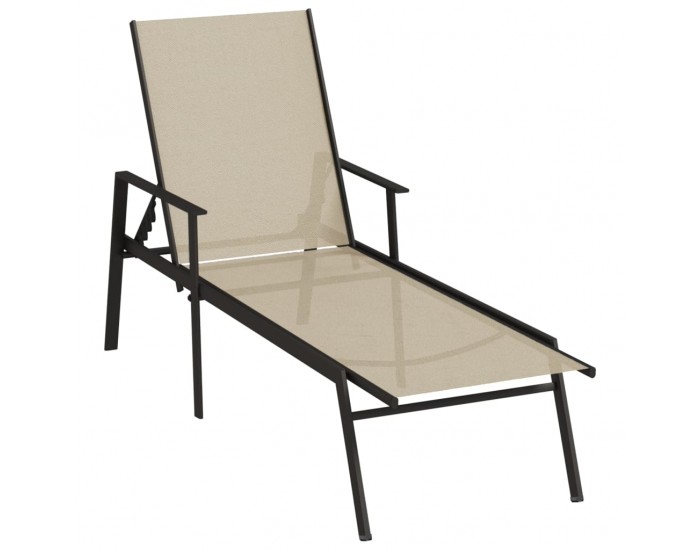 Sonata H Шезлонг, стомана и плат textilene, кремав