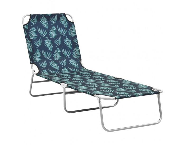Sonata H Сгъваем шезлонг, стомана и текстил, принт на листа
