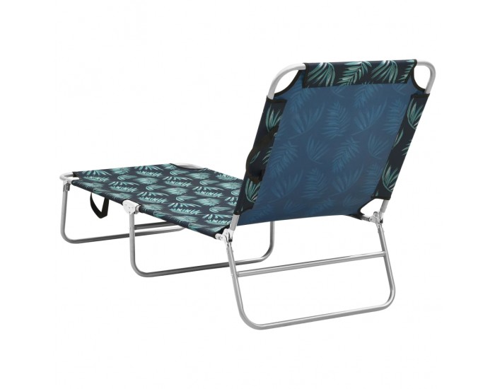 Sonata H Сгъваем шезлонг, стомана и текстил, принт на листа