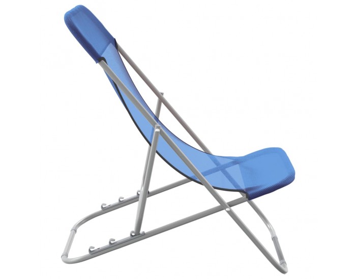 Sonata H Сгъваеми плажни столове 2 бр сини текстилен и стомана