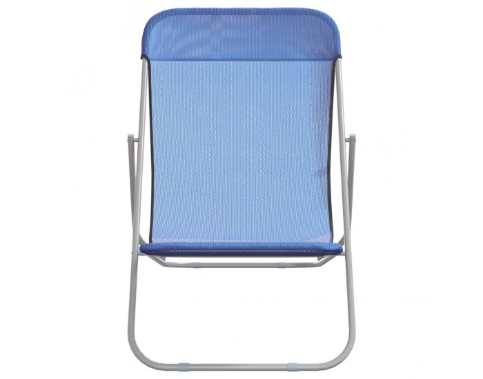 Sonata H Сгъваеми плажни столове 2 бр сини текстилен и стомана