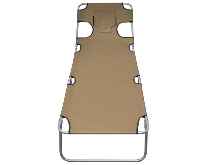 Sonata H Сгъваем шезлонг, възглавничка, регулируема облегалка, таупе