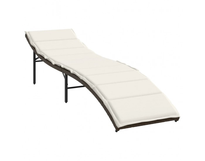 Sonata H Шезлонг с възглавница, кафяв, 55x199x50 см, полиратан