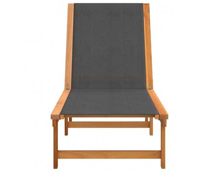 Sonata H Шезлонги, 2 бр, черно, масивно дърво акация и textilene