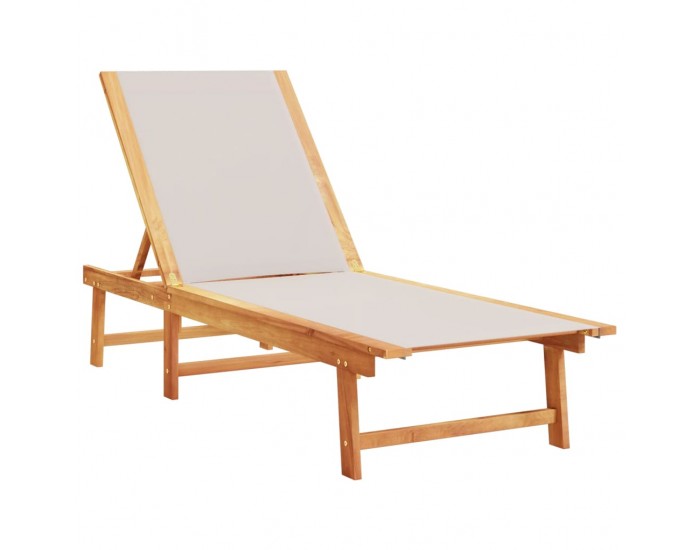 Sonata H Шезлонги, 2 бр, с маса, сив, акациево дърво масив и textilene