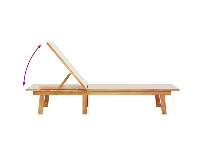 Sonata H Шезлонги, 2 бр, с маса, сив, акациево дърво масив и textilene