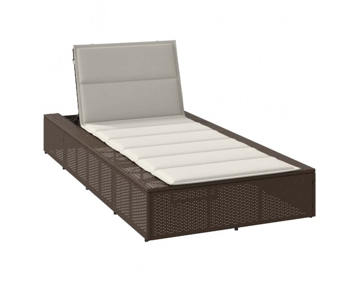 Sonata H Шезлонг с плаваща възглавница Кафяв поли ратан