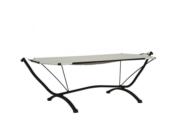 Sonata H Лаундж легло със сенник, кремаво, стомана и плат Оксфорд