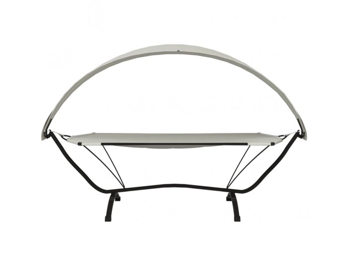 Sonata H Лаундж легло със сенник, кремаво, стомана и плат Оксфорд