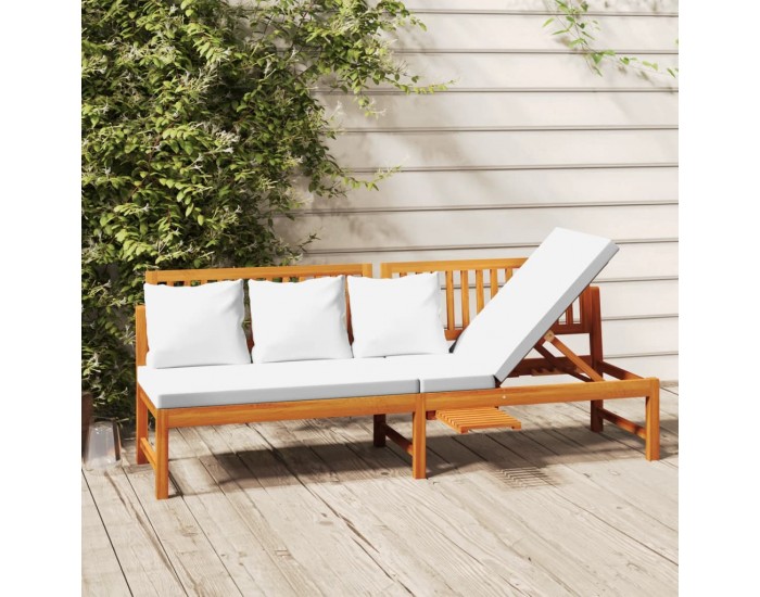 Sonata H Дневно легло с кремави възглавници, 200x60x75 см, акация масив