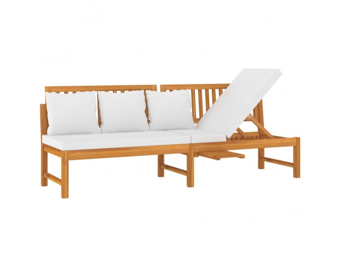 Sonata H Дневно легло с кремави възглавници, 200x60x75 см, акация масив