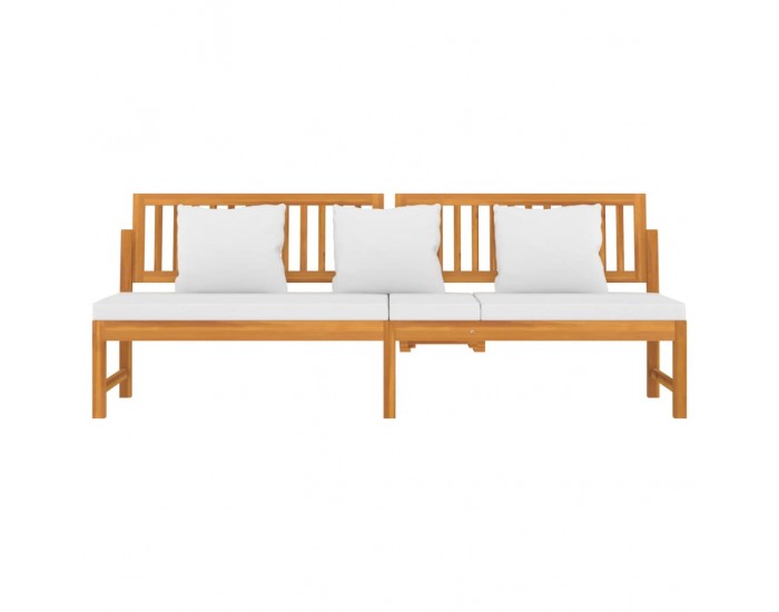 Sonata H Дневно легло с кремави възглавници, 200x60x75 см, акация масив