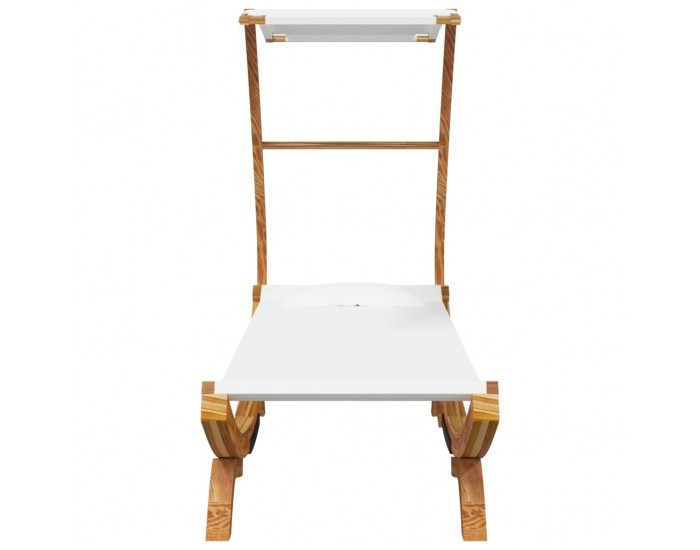 Sonata H Лаундж легло с навес 100x190x134 см извито дърво масив кремаво