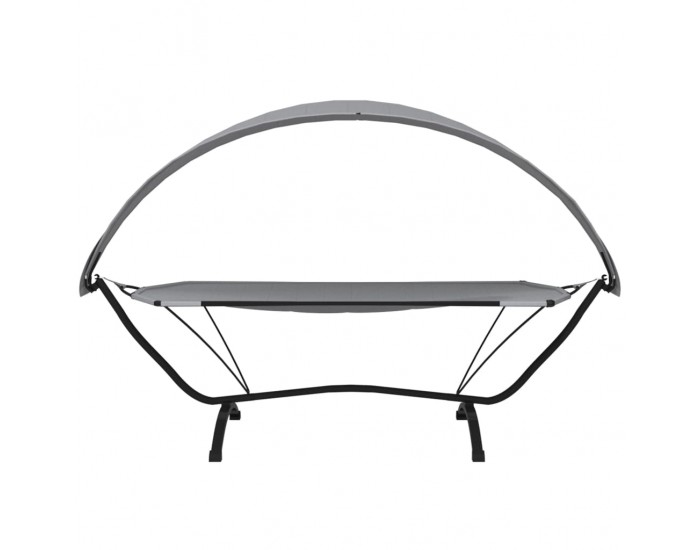 Sonata H Лаундж легло със сенник, сиво, стомана и плат Оксфорд