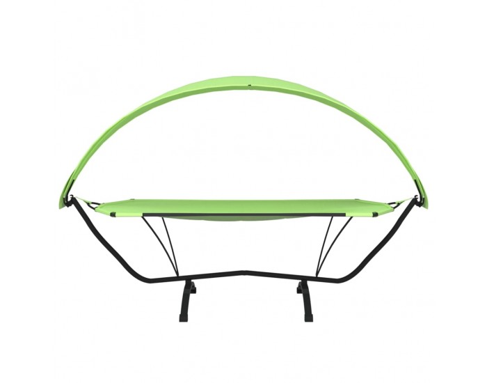 Sonata H Лаундж легло със сенник, зелено, стомана и плат Оксфорд