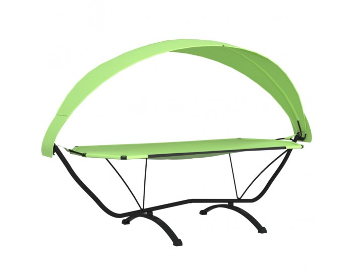 Sonata H Лаундж легло със сенник, зелено, стомана и плат Оксфорд