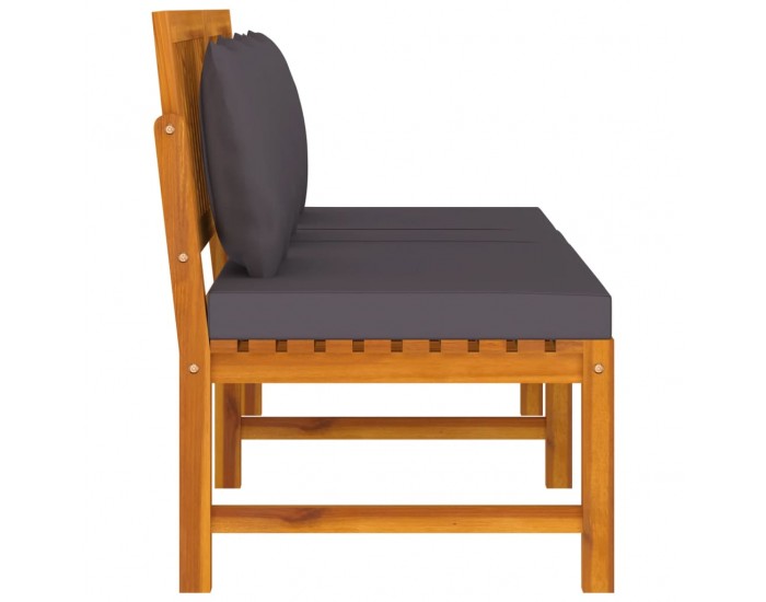 Sonata H Дневно легло със сиви възглавници 200x60x75 см масивна акация