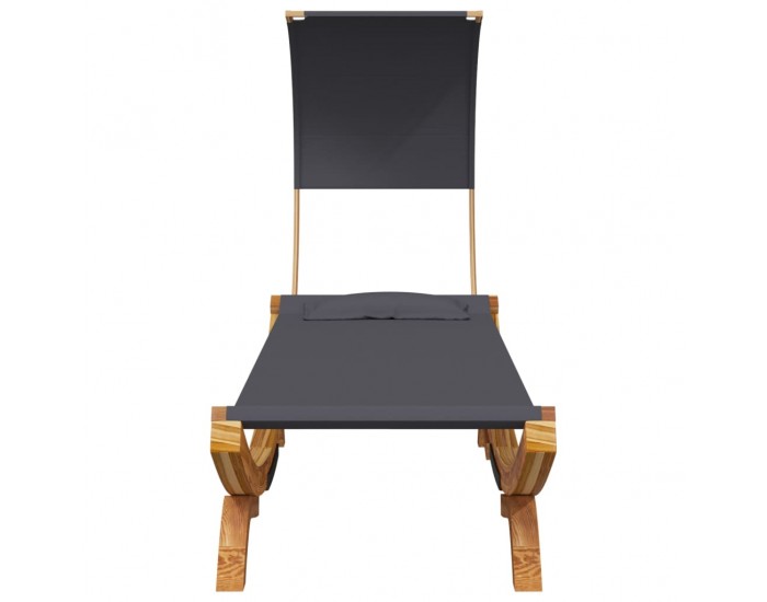 Sonata H Лаундж легло с навес 100x200x126 см извито дърво масив антрацит