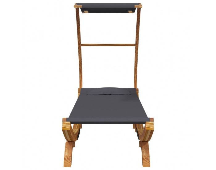 Sonata H Лаундж легло с навес 100x190x134 см извито дърво масив антрацит