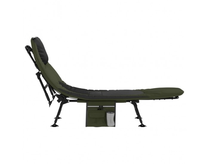 Sonata H Легло за риболов с регулируеми лапи за кал, сгъваемо, зелен