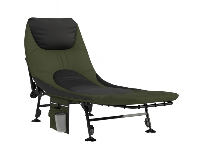 Sonata H Легло за риболов с регулируеми лапи за кал, сгъваемо, зелен