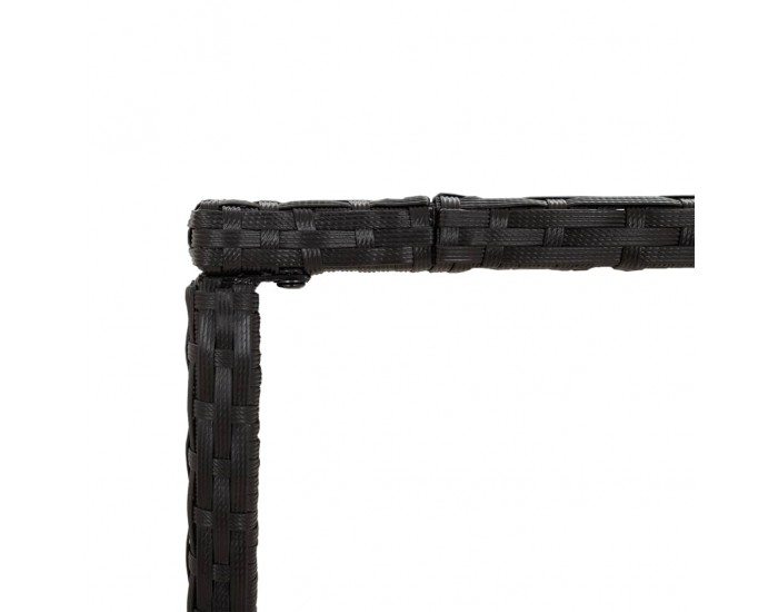 Sonata H Бар маса със стъклен плот, черна, 110x70x110 см, полиратан