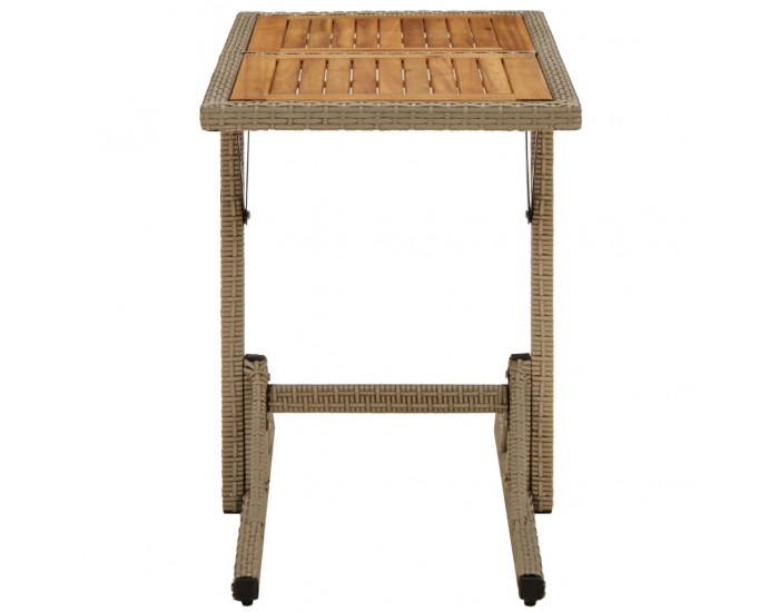 Sonata H Градинска маса, бежова, акациево дърво масив и полиратан