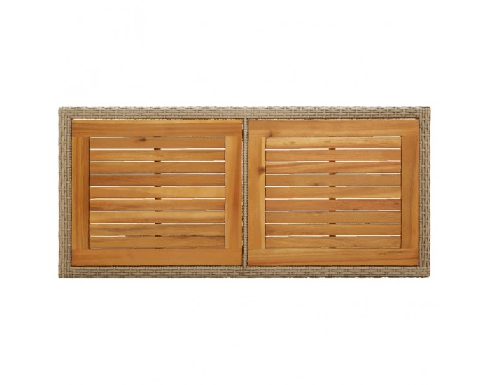 Sonata H Градинска маса, бежова, акациево дърво масив и полиратан