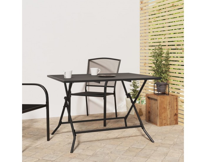 Sonata H Сгъваема градинска маса, антрацит, 110x80x72 cм, стомана, мрежа