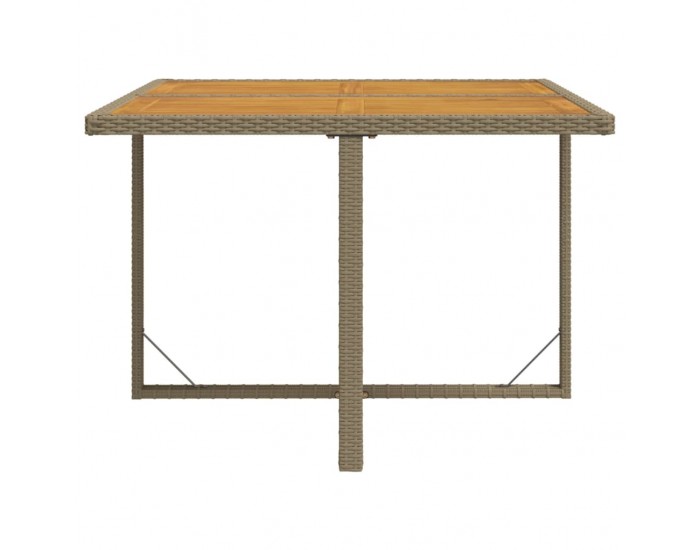 Sonata H Градинска маса, бежова, 109x107x74 см, полиратан и акация масив