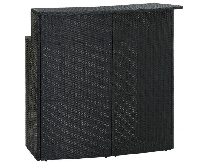 Sonata H Градинска бар маса, черна, 120x55x110 см, полиратан