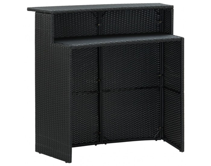 Sonata H Градинска бар маса, черна, 120x55x110 см, полиратан