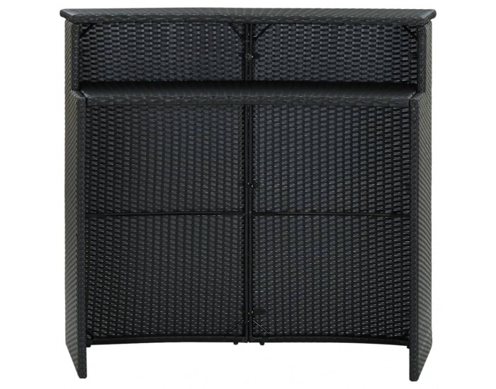 Sonata H Градинска бар маса, черна, 120x55x110 см, полиратан