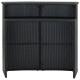 Sonata H Градинска бар маса, черна, 120x55x110 см, полиратан