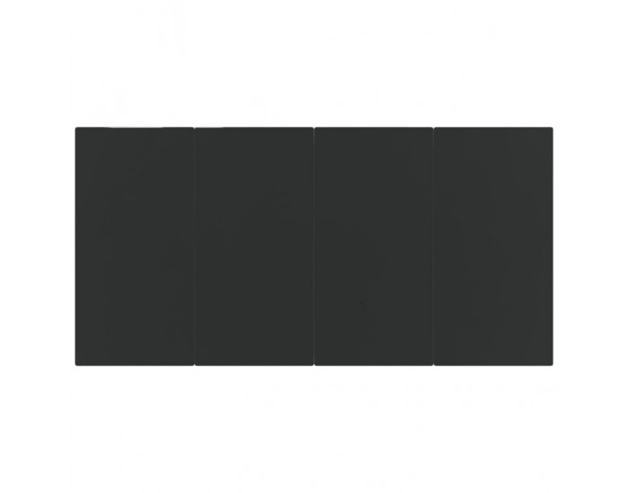 Sonata H Градинска маса, черна, 160x80x74 см, стомана и закалено стъкло