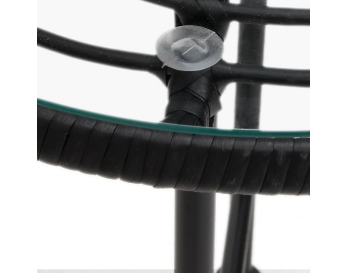 Sonata H Трапезна маса черна Ø80 см  закалено стъкло и стомана