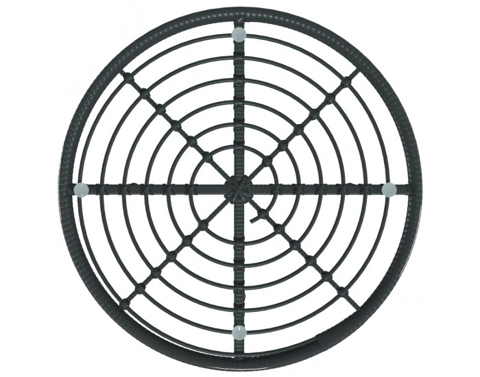 Sonata H Трапезна маса черна Ø80 см  закалено стъкло и стомана