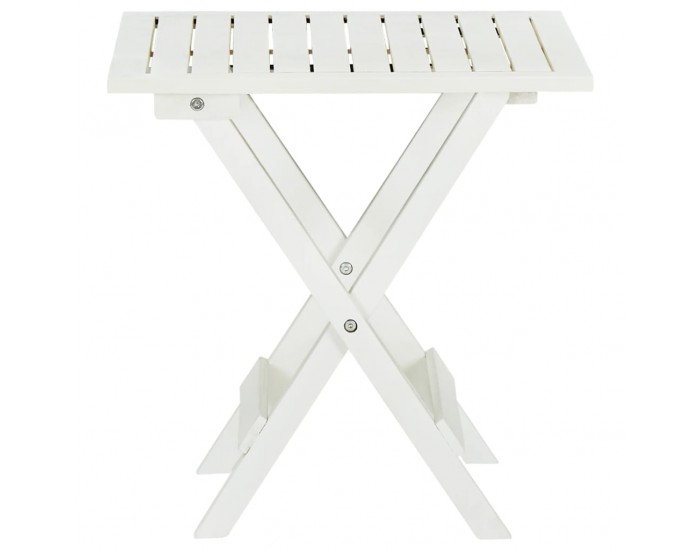 Sonata H Бистро маса, бяла, 46x46x47 см, акациево дърво масив