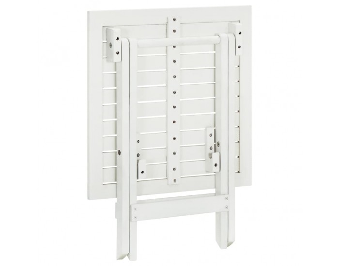 Sonata H Бистро маса, бяла, 46x46x47 см, акациево дърво масив