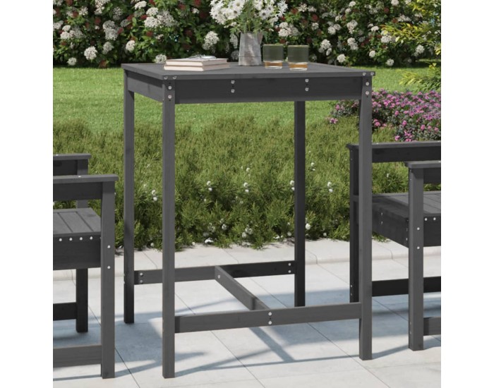 Sonata H Градинска маса, сива, 82,5x82,5x110 см, борово дърво масив