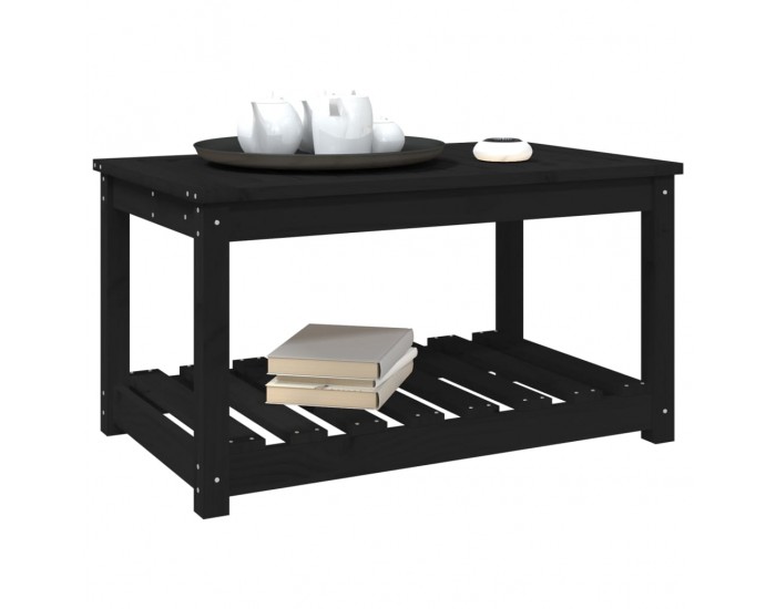 Sonata H Градинска маса черна 82,5x50,5x45 см масивна борова дървесина