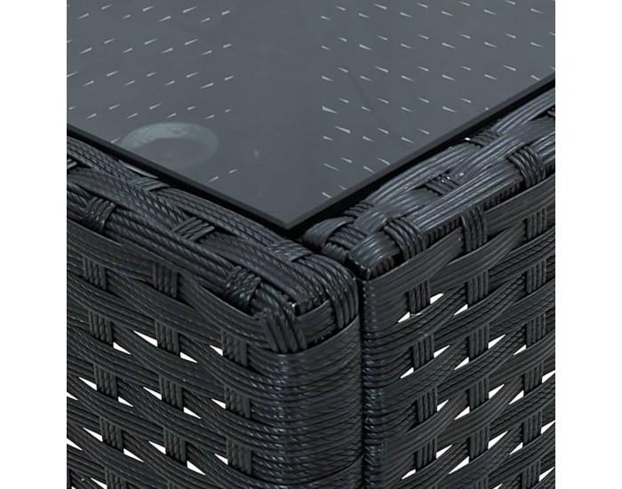 Sonata H Градинска маса, черна, 40x40x45 см, полиратан