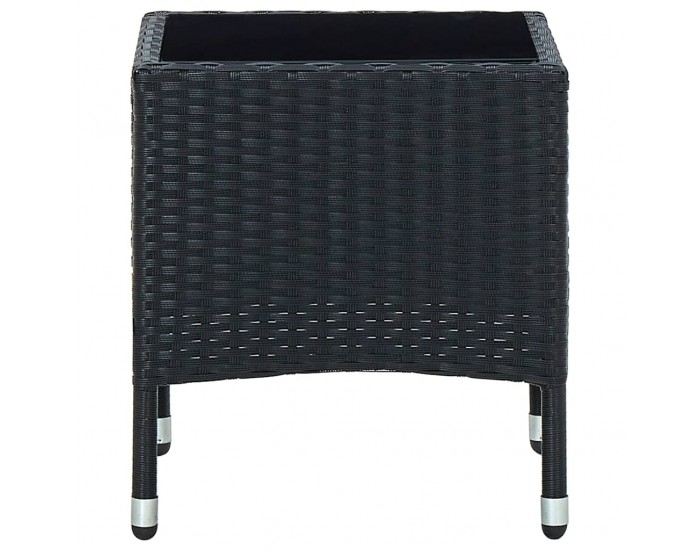 Sonata H Градинска маса, черна, 40x40x45 см, полиратан