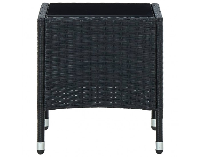 Sonata H Градинска маса, черна, 40x40x45 см, полиратан