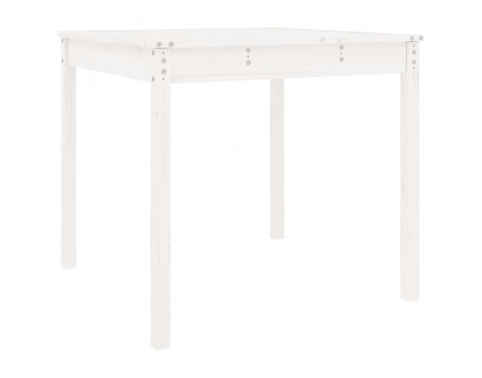 Sonata H Градинска маса, бяла, 82,5x82,5x76 см, борово дърво масив