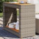 Sonata H Градинска маса с дървен плот сива 100x40x75 см полиратан