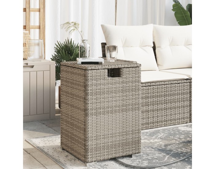 Sonata H Покриваща маса резервоар за пропан сива 40x40x60 см полиратан