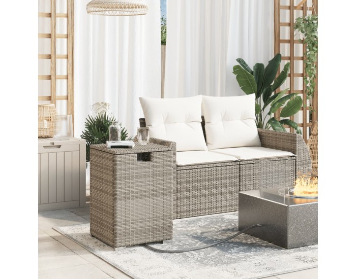 Sonata H Покриваща маса резервоар за пропан сива 40x40x60 см полиратан